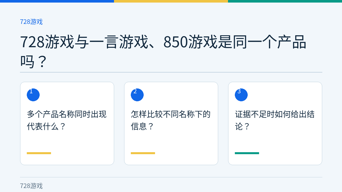 728游戏与一言游戏、850游戏是同一个产品吗？的三个核对步骤示意图