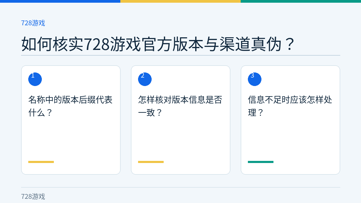 如何核实728游戏官方版本与渠道真伪？的三个核对步骤示意图