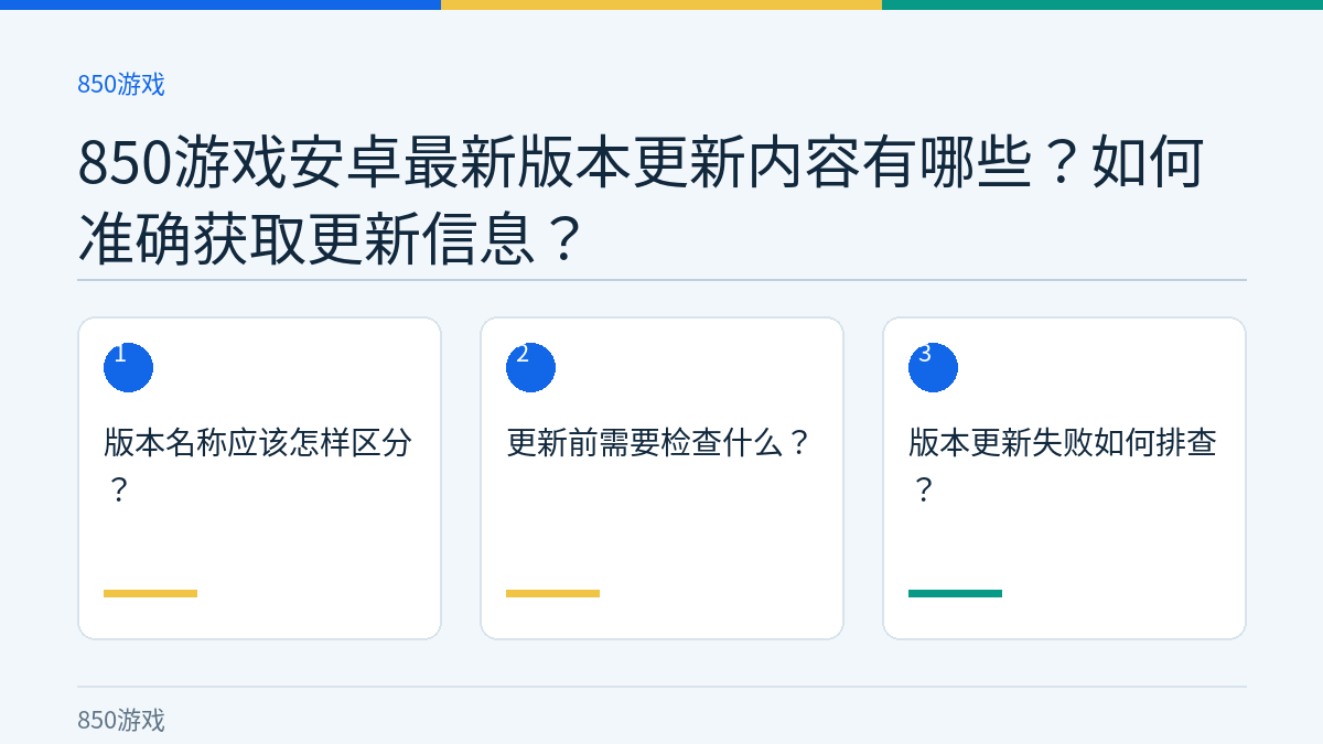 850游戏安卓最新版本更新内容有哪些？如何准确获取更新信息？的三个核对步骤示意图
