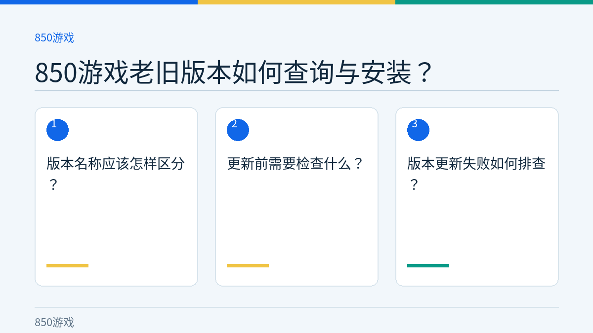 850游戏老旧版本如何查询与安装？的三个核对步骤示意图