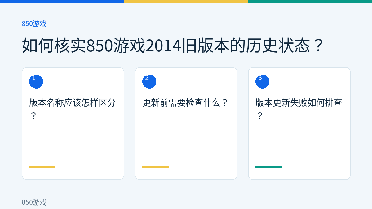 如何核实850游戏2014旧版本的历史状态？的三个核对步骤示意图