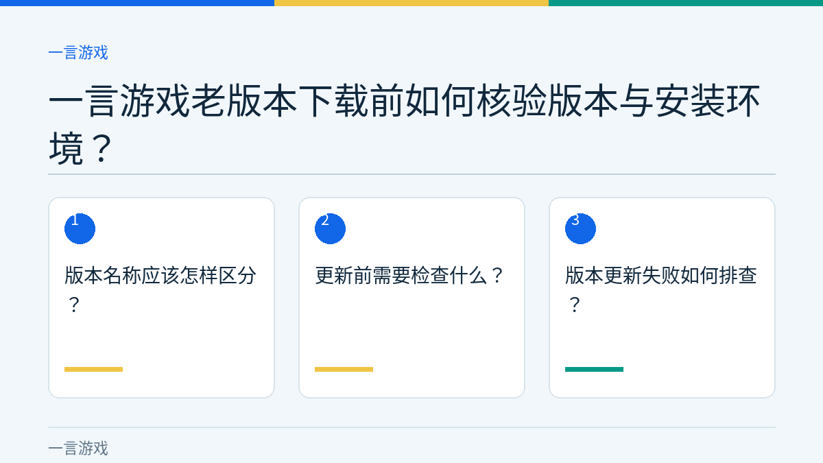 一言游戏老版本下载前如何核验版本与安装环境？的三个核对步骤示意图