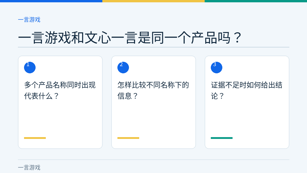 一言游戏和文心一言是同一个产品吗？的三个核对步骤示意图